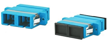 FA-P11Z-DSC/DSC-N/BK-BL Оптический проходной адаптер SC-SC, SM, duplex, корпус пластиковый, синий, черные колпачки Hyperline
