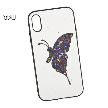 Чехол для Apple iPhone XR WK-Fancy Diamond Series Case "Бабочка", белый