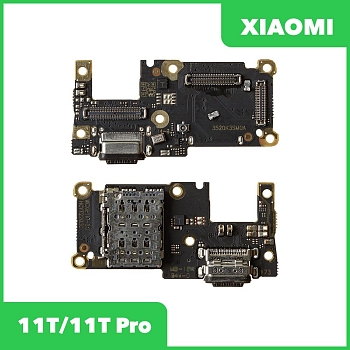 Системный разъем (разъем зарядки) для Xiaomi 11T, 11T Pro, разъем SIM и микрофон